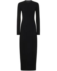 Rabanne - All Over Perforated Logo Knit Long Dress - Lyst