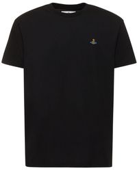 Vivienne Westwood - T-shirt Aus Baumwolljersey Mit Gesticktem Logo - Lyst