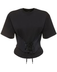 Mugler - T-shirt corset en jersey de coton - Lyst