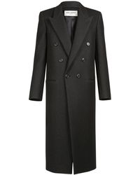 Manteau long Tweed Saint Laurent pour homme en coloris Noir Homme Vêtements Manteaux Manteaux courts 