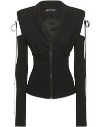 Damen Bekleidung Jacken Blazer Nensi Dojaka Hybrid-blazer Mit Offener Schulter in Schwarz Sakkos und Anzugsjacken 