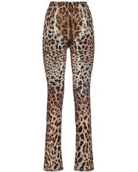 Dolce & Gabbana - Pantalones rectos con estampado de leopardo - Lyst