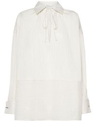 Max Mara - Cotton & Silk Striped Shirt - Lyst