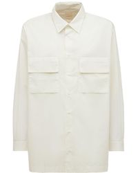 Nike Hemd Aus Baumwollmischgewebe "esc Woven" - Weiß