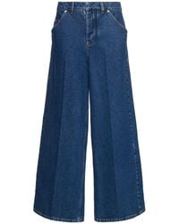 Philosophy Di Lorenzo Serafini - High Rise Cotton Blend Denim Wide Jeans - Lyst