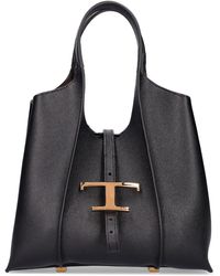 Tod's - Mini T Leather Top Handle Bag - Lyst