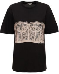 Alexander McQueen - T-shirt Aus Baumwoll-jersey Mit Print - Lyst