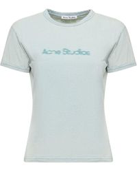 Acne Studios - Faded Cotton Jersey T-Shirt W/Logo - Lyst