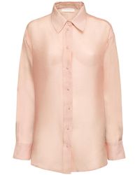 Zimmermann - Lvr Exclusive Silk Linen Organza Shirt - Lyst