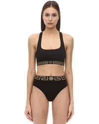 Versace Top In Techno Jersey Stretch - Nero