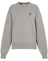 Ami Paris - Logo Organic Cotton Jersey Sweatshirt - Lyst