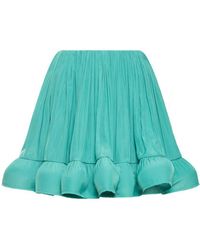 Lanvin - Ruffled Charmeuse Mini Skirt - Lyst
