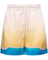 CASABLANCA - Silk Shorts W/ Drawstring - Lyst