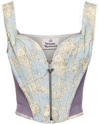 Vivienne Westwood - Corset zippé en coton imprimé - Lyst