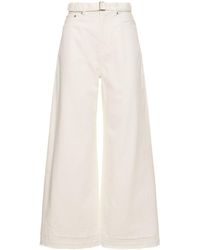 Sacai - Belted Mid Rise Denim Wide Jeans - Lyst