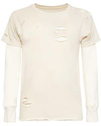 Maison Margiela - Distressed Cotton Jersey T-Shirt - Lyst