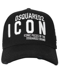 DSquared² Cappello berretto regolabile uomo in cotone baseball icon - Nero