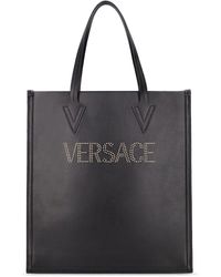 Versace Tote Aus Leder Mit Logo - Schwarz