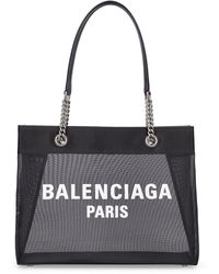 Balenciaga - Medium Duty Free Leather & Mesh Tote - Lyst