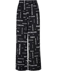 Balenciaga - Pantaloni paris in popeline di cotone - Lyst