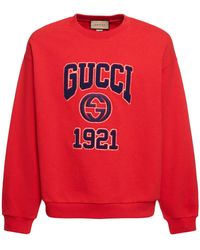 Gucci - Sweat-shirt en coton léger à col ras-du-cou - Lyst