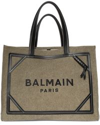 Balmain - Medium B-army Canvas & Leather Tote Bag - Lyst