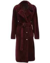 Marni Wendbarer Mantel Aus Shearling Und Leder - Rot