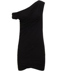 MSGM - Draped Cotton Jersey Mini Dress - Lyst
