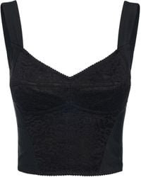 Dolce & Gabbana - Shaper corset bustier top in jacquard and lace - Lyst