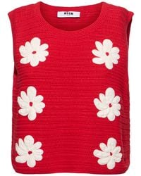 MSGM - Cotton Knit Top - Lyst