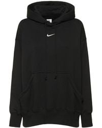 Nike Sweat-shirt oversize en coton mélangé à capuche - Noir