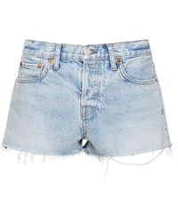 RE/DONE - & pam mid rise denim shorts - Lyst