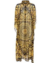 Versace - Vestido caftán largo de chifón - Lyst