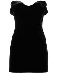 Mugler - Strapless Stretch Velvet Mini Dress - Lyst