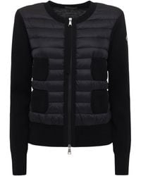 Moncler - Padded Virgin Wool Zip-Up Down Cardigan - Lyst