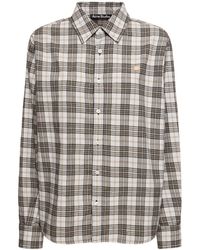Acne Studios - Cotton Twill Checked Long Sleeve Shirt - Lyst