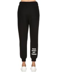 MAKE MONEY NOT FRIENDS Pantaloni in felpa di cotone - Nero