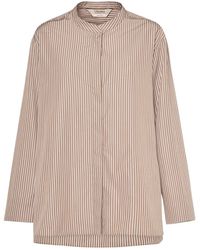 Max Mara - Rondine Striped Cotton Collarless Shirt - Lyst