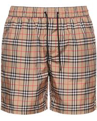 Burberry - Shorts Mare "guildes" In Techno Check - Lyst