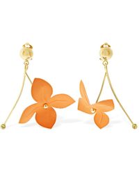 Marni Pendientes de clip cpn flores de algodón - Naranja