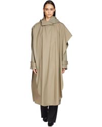 Bottega Veneta Compact Cotton Maxi Cape - Green