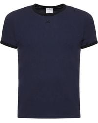Courreges - T-shirt Mit Kontrastierendem Jersey - Lyst