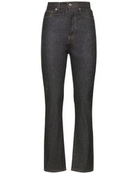 Alexandre Vauthier - Cotton Denim Straight Jeans - Lyst
