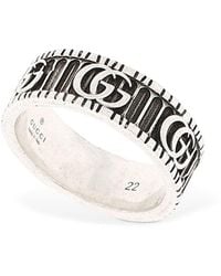 Gucci 8mm Gg-logo-ring - Mettallic