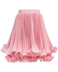 Balmain - Minifalda plisada de crepé - Lyst