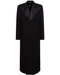 Dolce & Gabbana - Zweireihiger Mantel Aus Wollkrepp Mit Stretchanteil - Lyst
