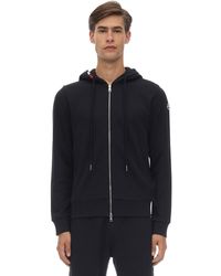 Moncler Zip-up Cotton Jersey Sweatshirt Hoodie - Blue