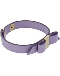 Ferragamo Vara Bow Leather Bracelet - Purple