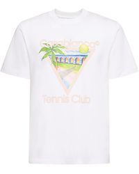 Casablanca - T-shirt Aus Bio-baumwolle "tennis Club" - Lyst