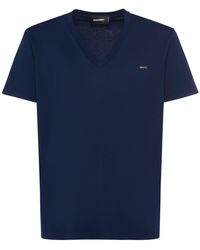 DSquared² - T-shirt in jersey di cotone / scollo a v - Lyst